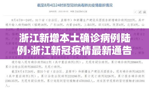 浙江新增本土确诊病例陆例›浙江新冠疫情最新通告