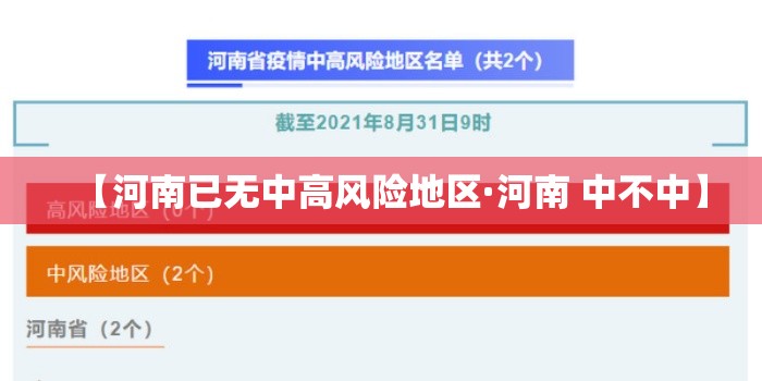 【河南已无中高风险地区·河南 中不中】