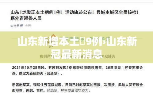山东新增本土無9例›山东新冠最新消息
